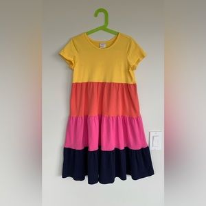 Hannah Anderson Color-Block Girl's ShorT-Sleeve Cotton Twirl Dress- US Size 8